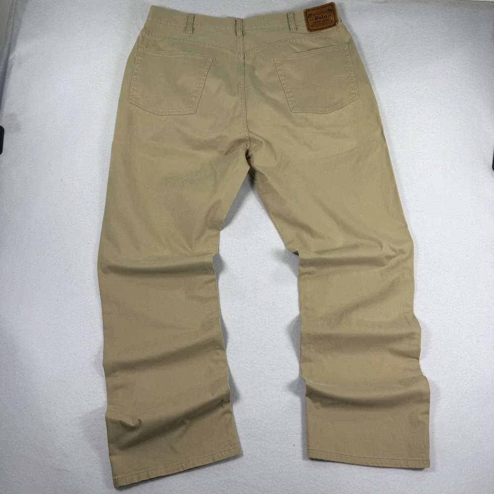 Vintage Polo Ralph Lauren Dungaree Pants Mens 38x32 Khaki Tan Chinos NWOT Unworn - Picture 2 of 12